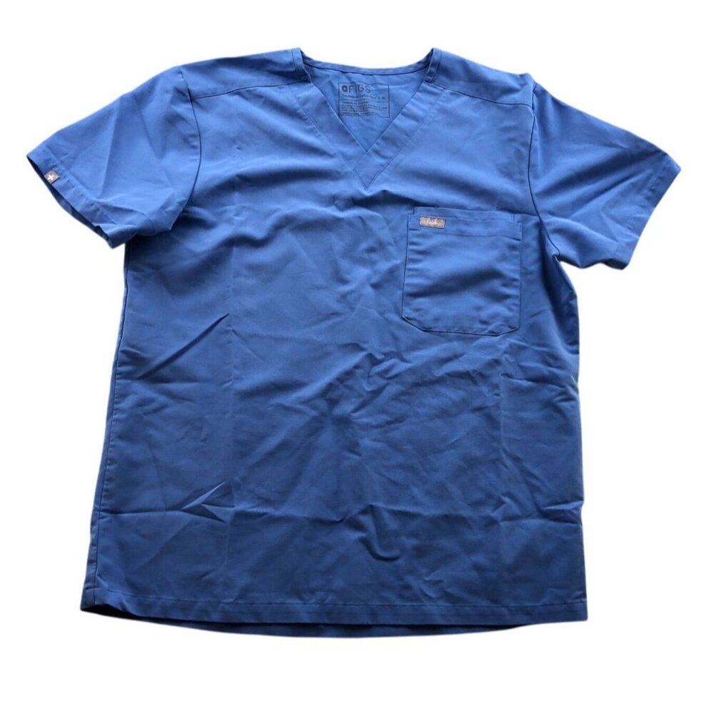 Figs Mens Scrub Top Medium Short Sleeve Technical Collection Classic V-Neck